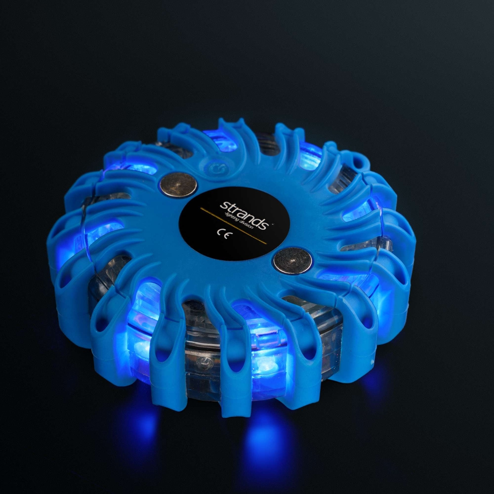 Strands Warnings/Riktat Blixtljus Pucken niebieskie LED, 6-Pack w torbie