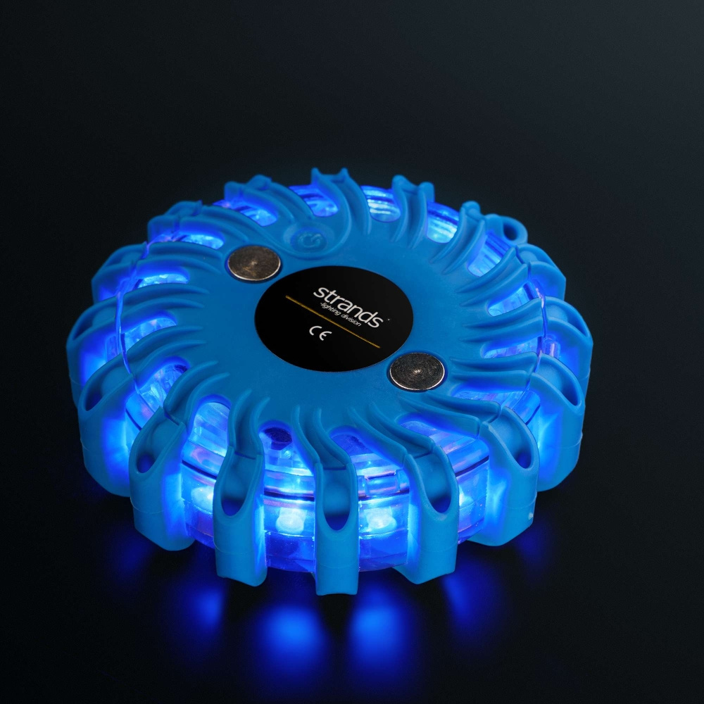 Strands Warnings/Riktat Blixtljus Pucken niebieskie LED, 6-Pack w torbie