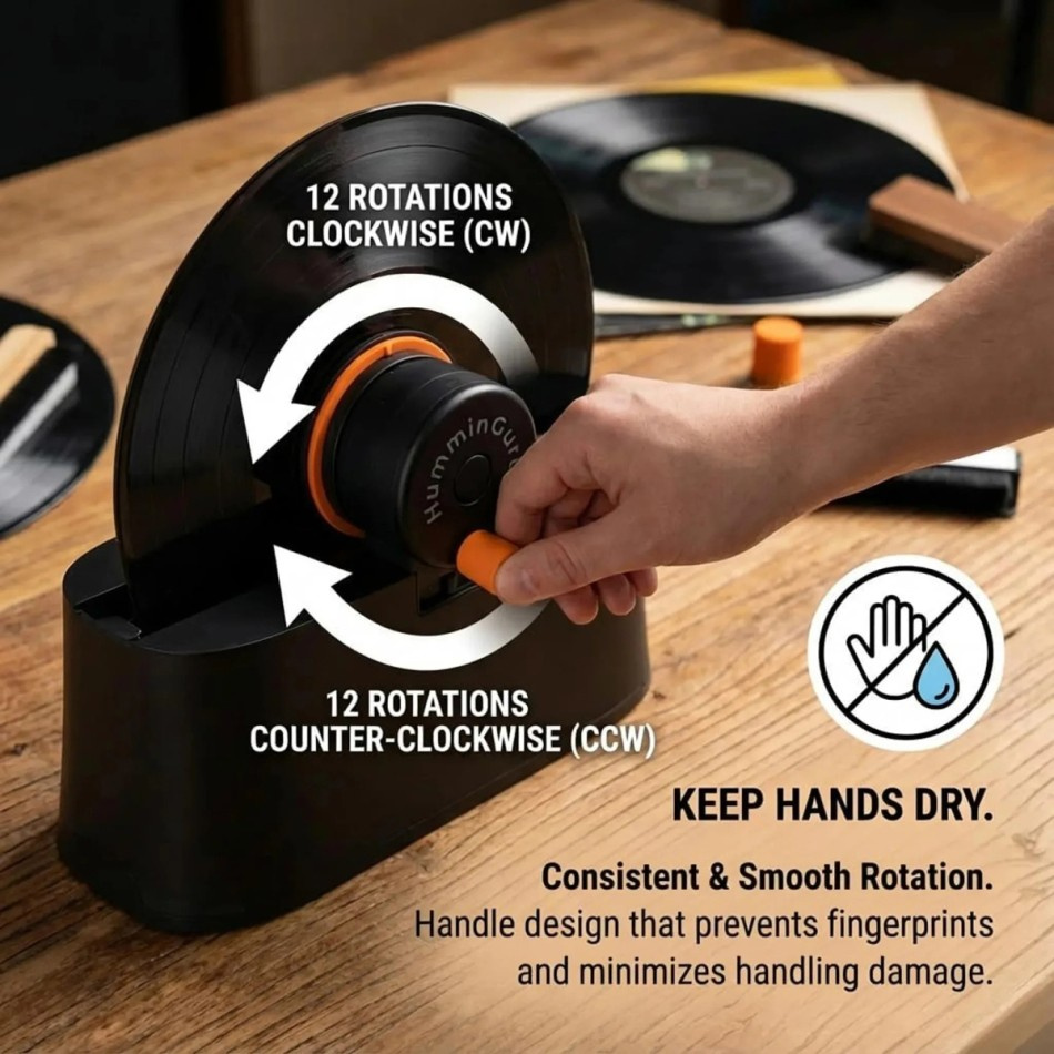 HumminGuru EZ Vinyl Record Washer, ręczna myjka do płyt winylowych