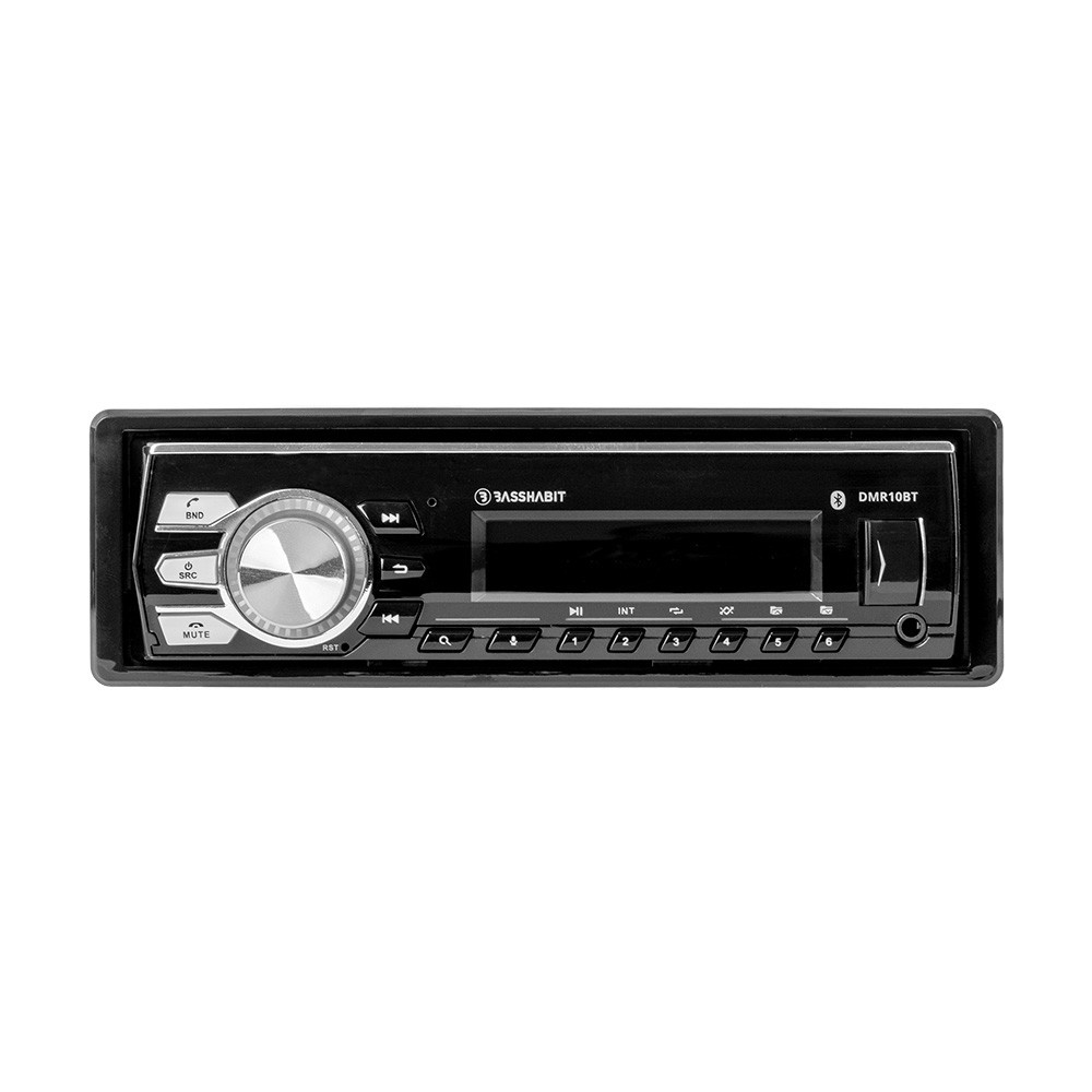 Bass Habit DMR10BT, radio samochodowe z Bluetooth, AUX, USB i 2 parami wyjść niskopoziomowych