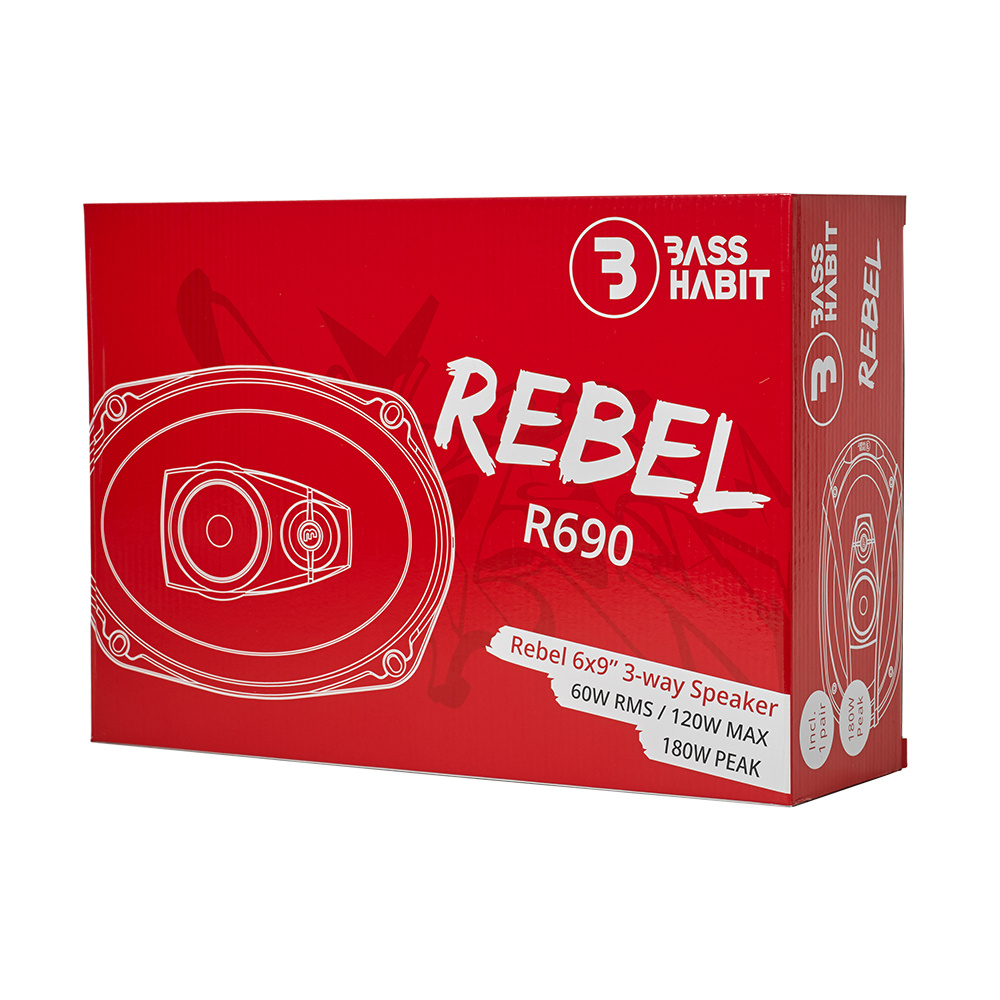Bass Habit Rebel R690, przystępne cenowo 6x9-calowe głośniki koaksjalne