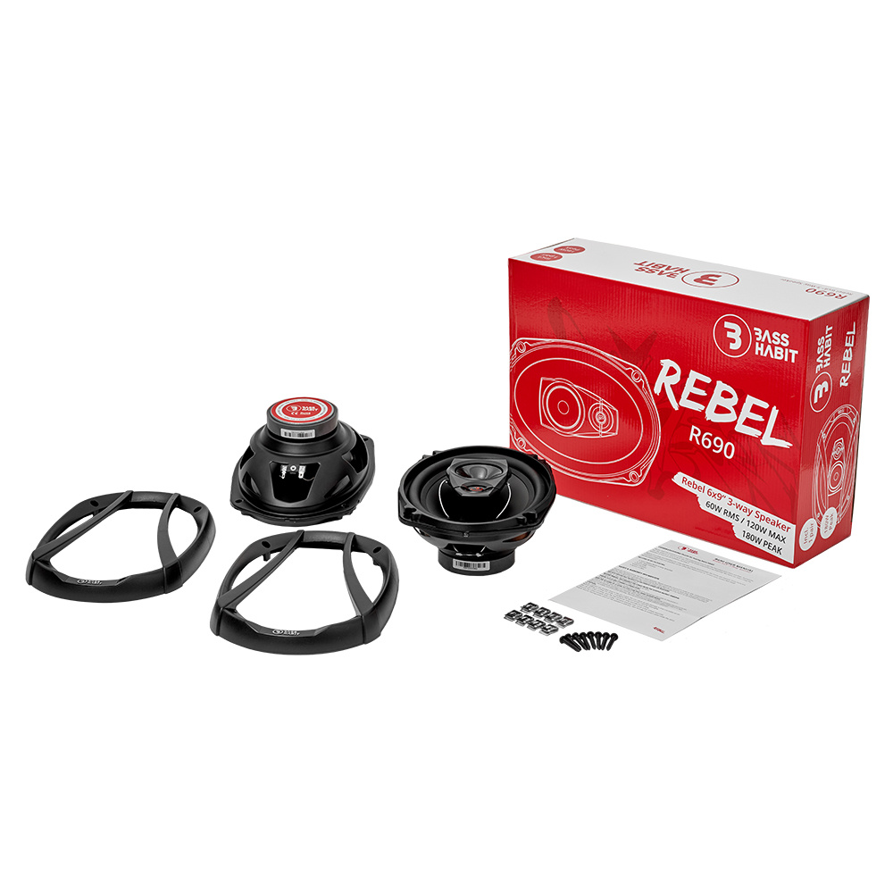 Bass Habit Rebel R690, przystępne cenowo 6x9-calowe głośniki koaksjalne