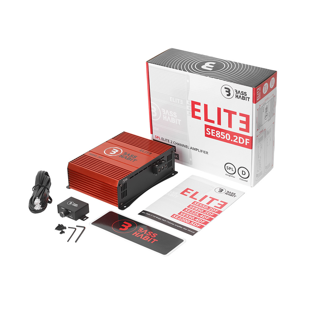 Bass Habit SPL ELITE 850.2DF, wydajny prądowo dwukanałowy wzmacniacz