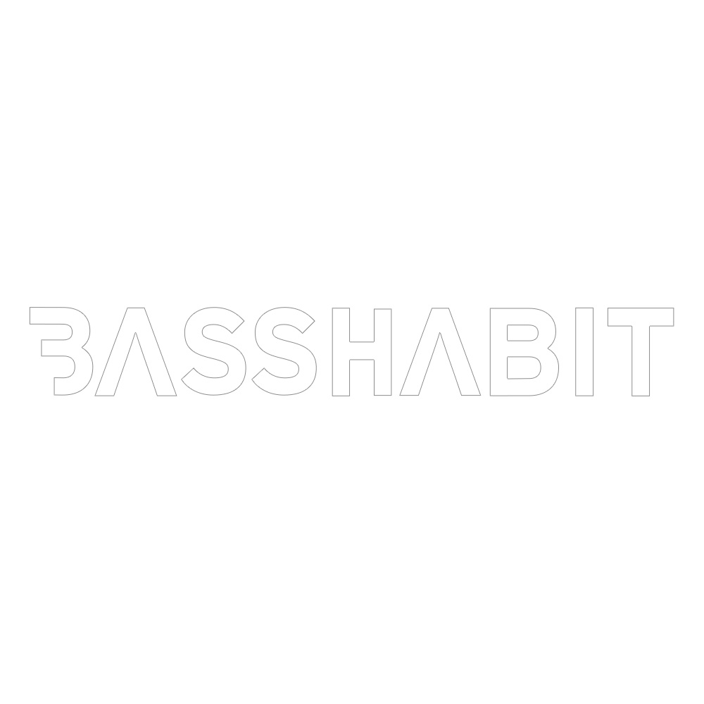 Naklejka Bass Habit 14x2cm, biała