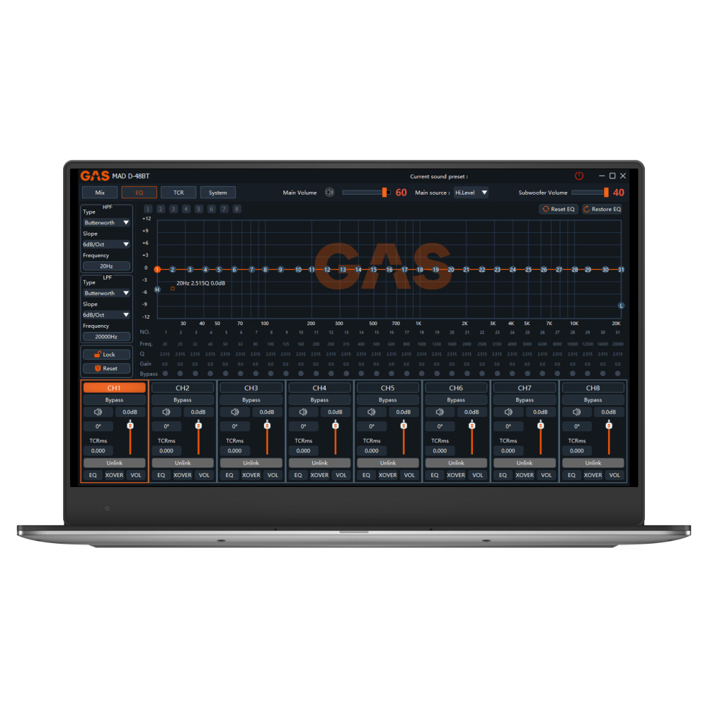 GAS MAD D-48BT, 8-kanałowy DSP z Bluetooth