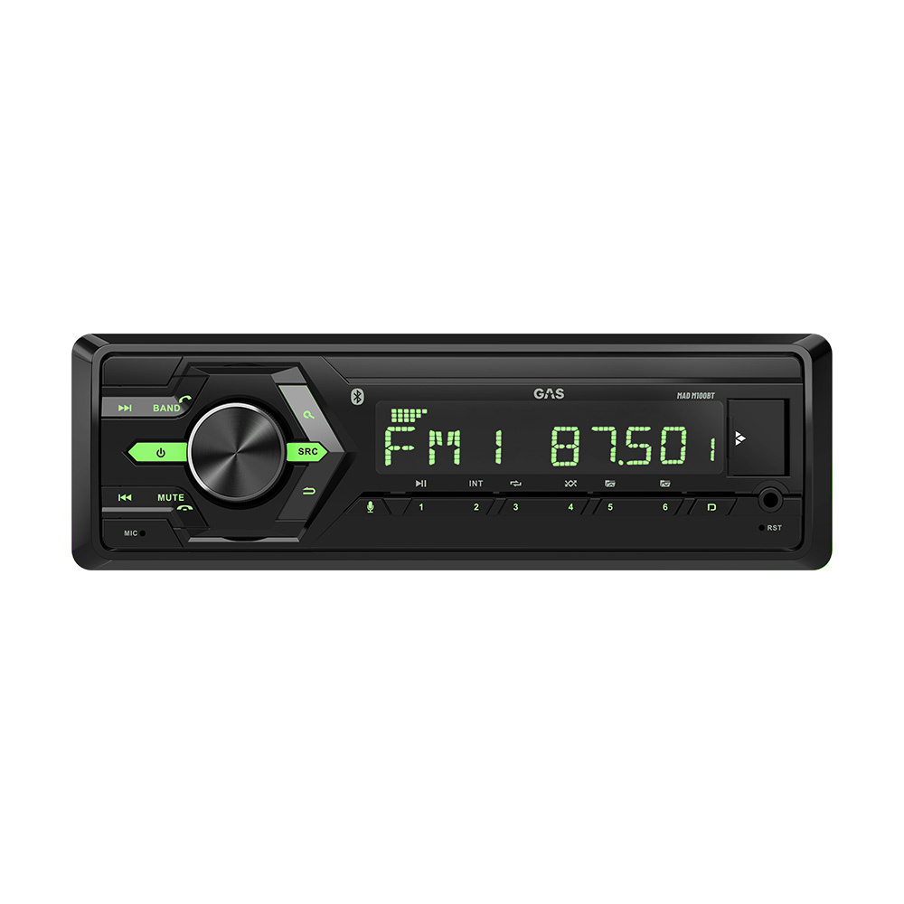 GAS MAD M100-BT, radio samochodowe z Bluetooth, AUX, USB i 2 parami wyjść liniowych