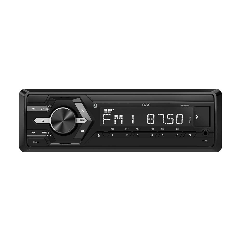 GAS MAD M100-BT, radio samochodowe z Bluetooth, AUX, USB i 2 parami wyjść liniowych