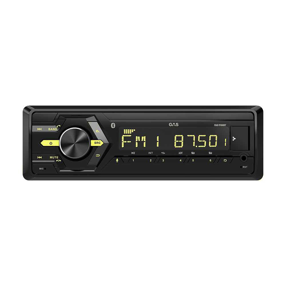 GAS MAD M100-BT, radio samochodowe z Bluetooth, AUX, USB i 2 parami wyjść liniowych