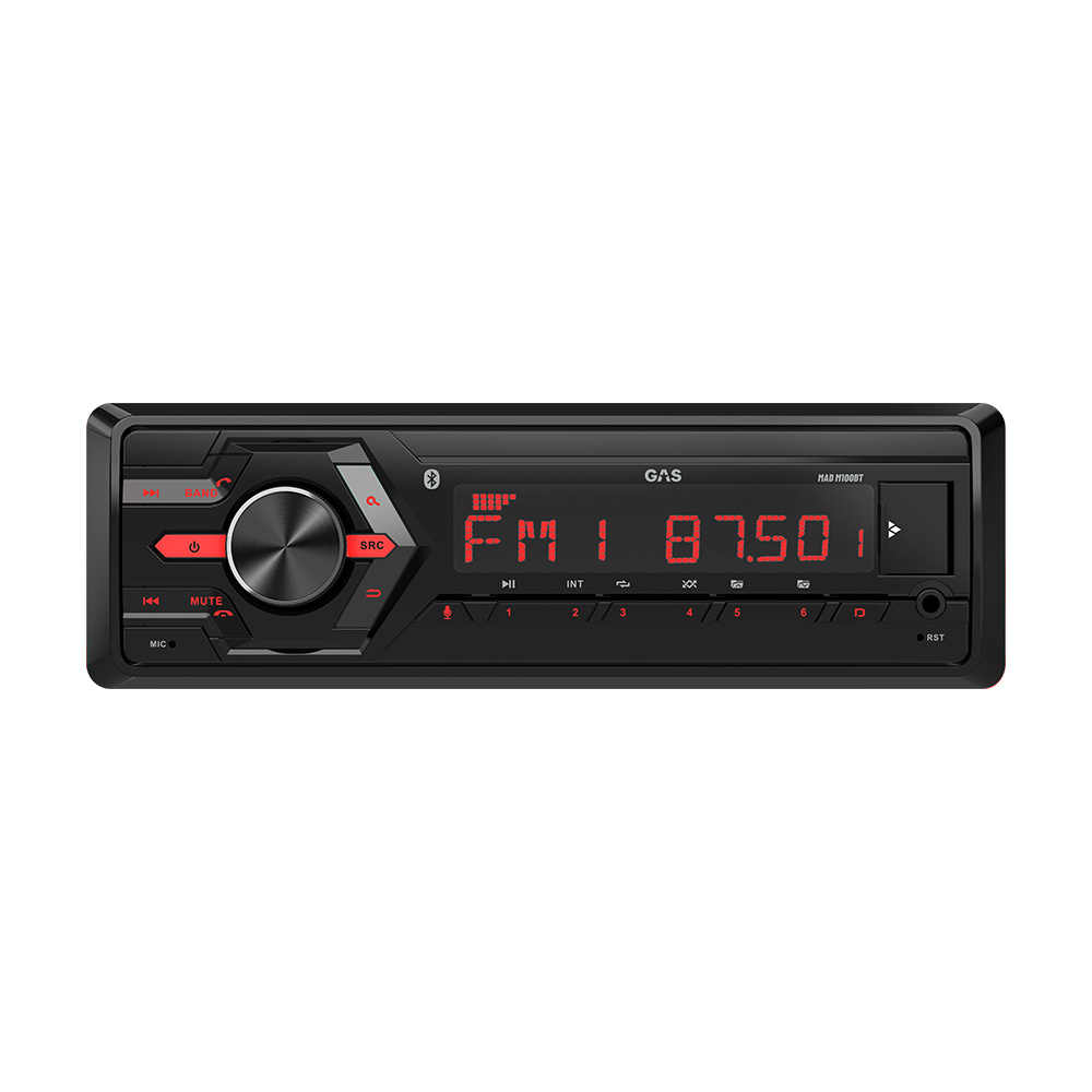 GAS MAD M100-BT, radio samochodowe z Bluetooth, AUX, USB i 2 parami wyjść liniowych
