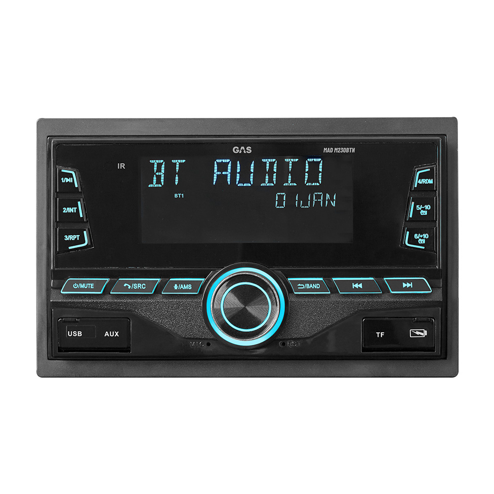 GAS MAD M230-BTN podwójny DIN z Bluetooth, DSP i 3 parami wyjść niskopoziomowych