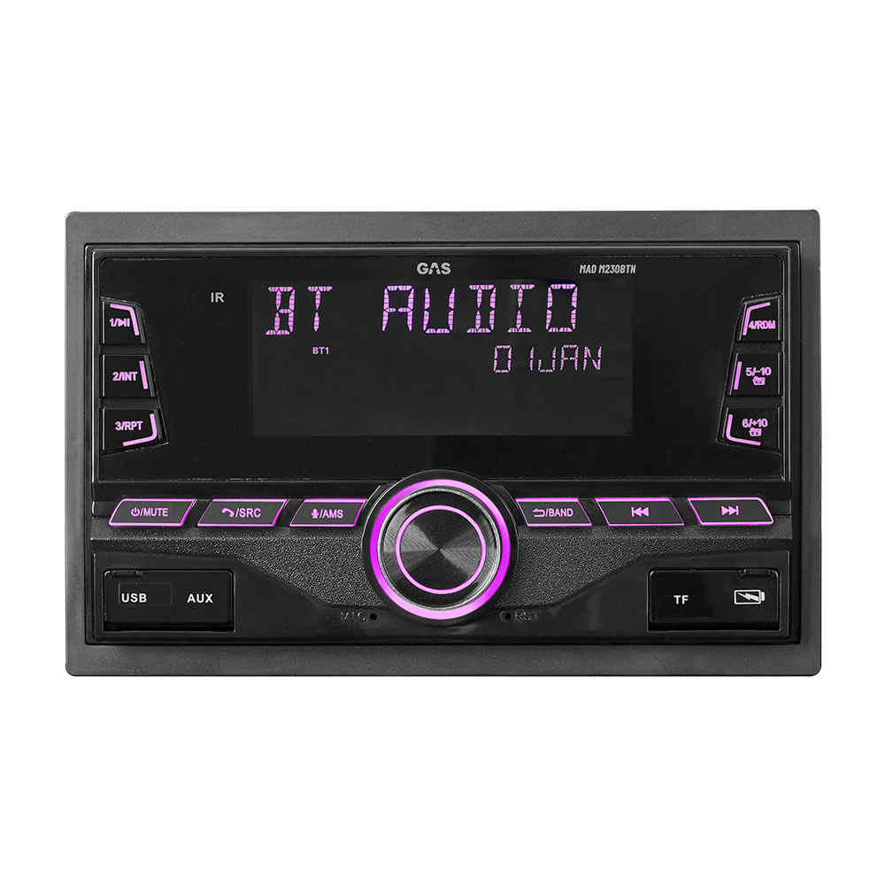 GAS MAD M230-BTN podwójny DIN z Bluetooth, DSP i 3 parami wyjść niskopoziomowych