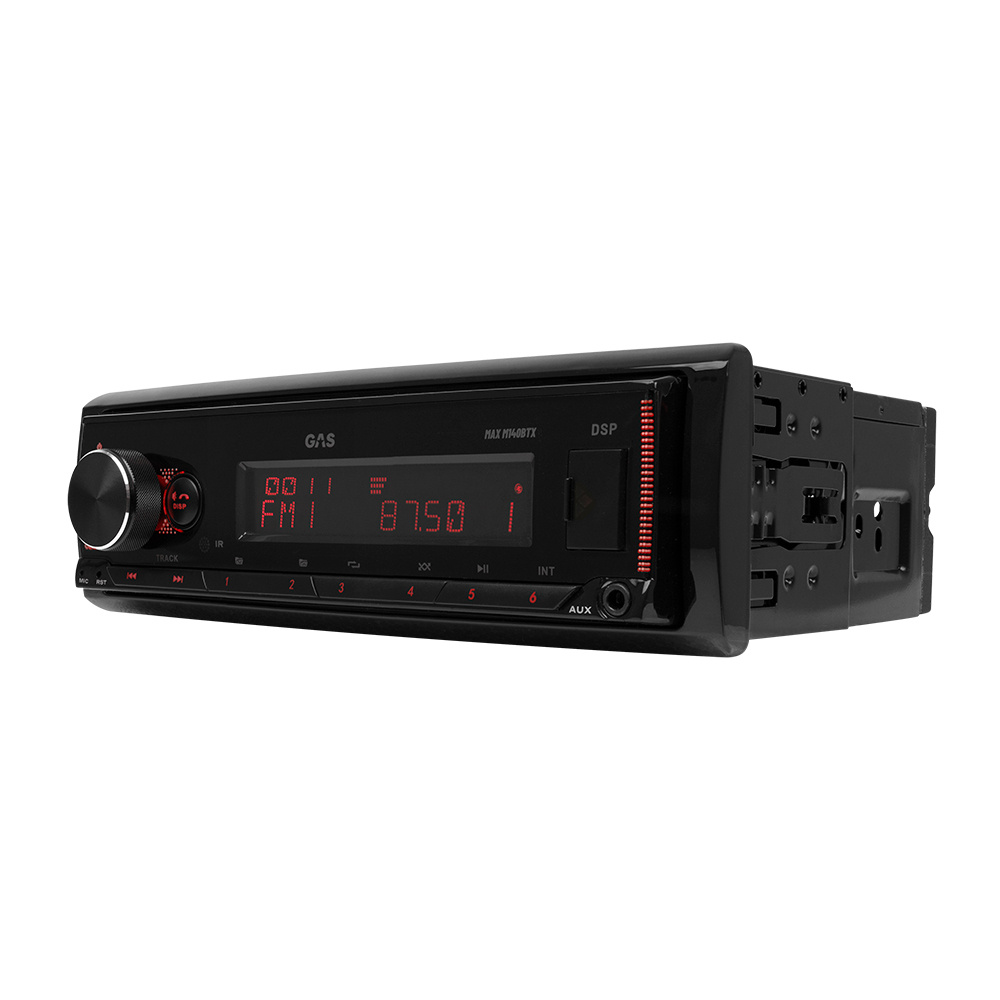 GAS MAX M140-BTX radio samochodowe z Bluetooth, 32-bitowym DSP i 3 parami (4V) wyjść liniowych
