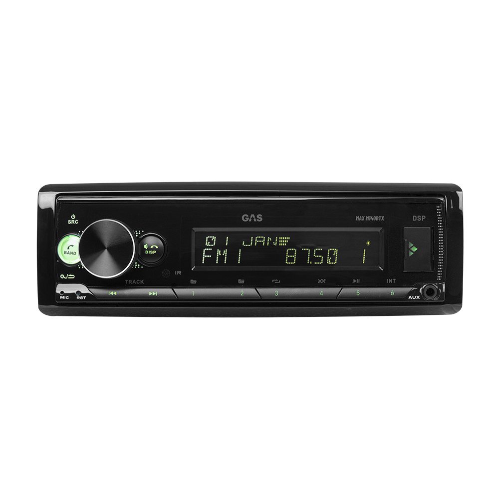 GAS MAX M140-BTX radio samochodowe z Bluetooth, 32-bitowym DSP i 3 parami (4V) wyjść liniowych
