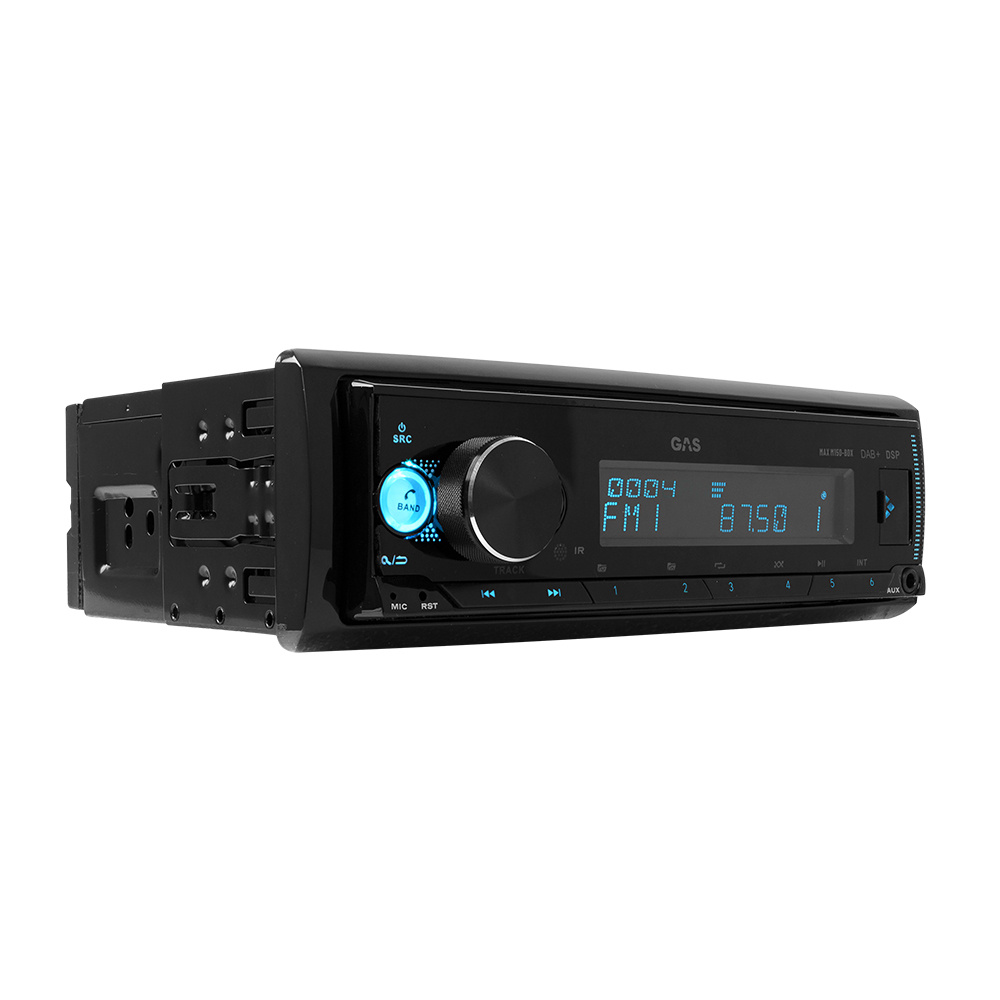 GAS MAX M150-BDX radio samochodowe z Bluetooth, DAB, 32-bitowym DSP i 3 parami (4V) wyjść liniowych