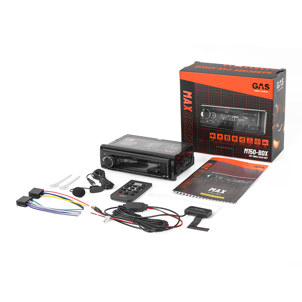 GAS MAX M150-BDX radio samochodowe z Bluetooth, DAB, 32-bitowym DSP i 3 parami (4V) wyjść liniowych