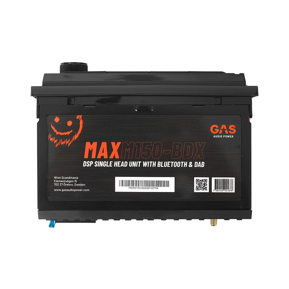 GAS MAX M150-BDX radio samochodowe z Bluetooth, DAB, 32-bitowym DSP i 3 parami (4V) wyjść liniowych