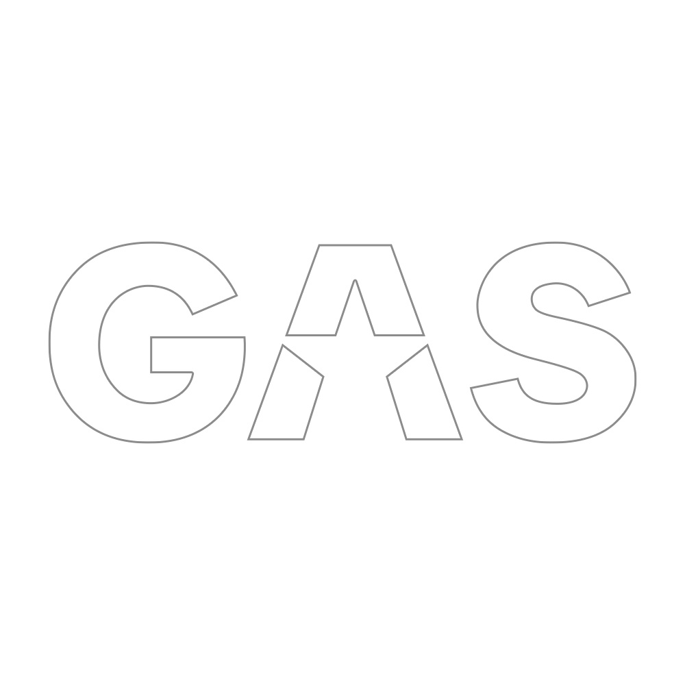 Naklejka GAS 45x15.5cm, biała