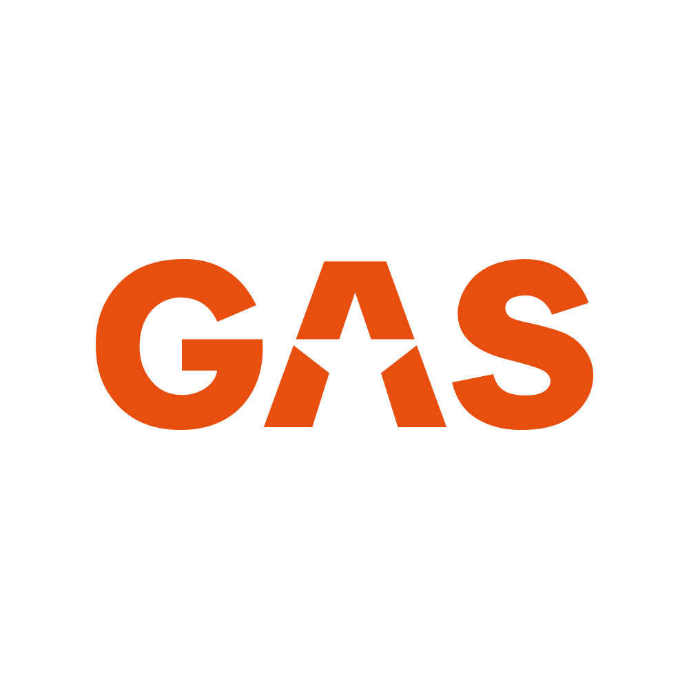 Naklejka GAS 23x8cm, pomarańczowa