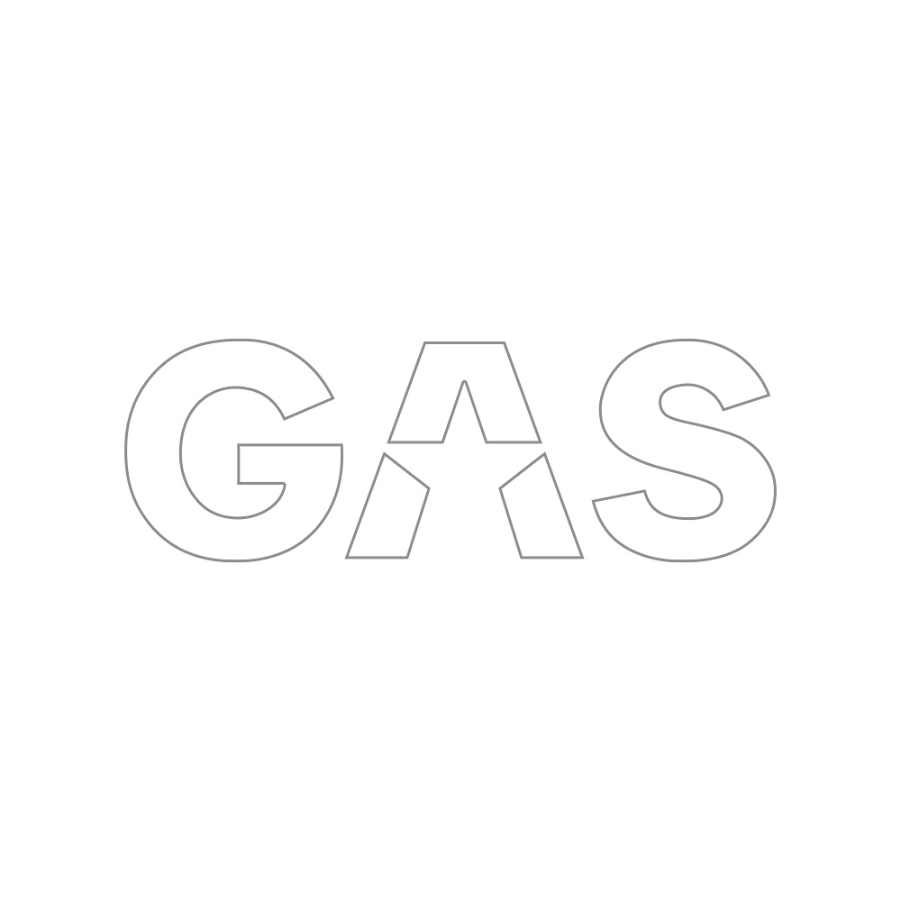 Naklejka GAS 23x8cm, biała