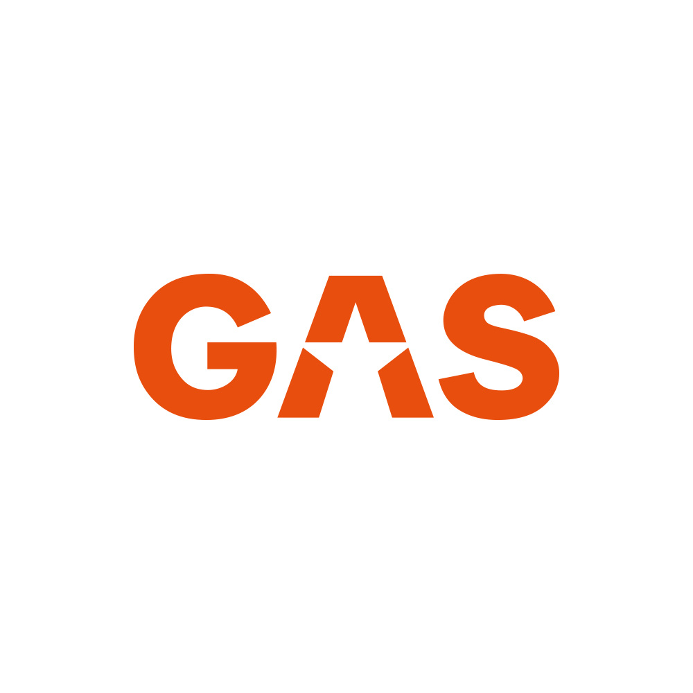 Naklejka GAS 16x5.5cm, pomarańczowa
