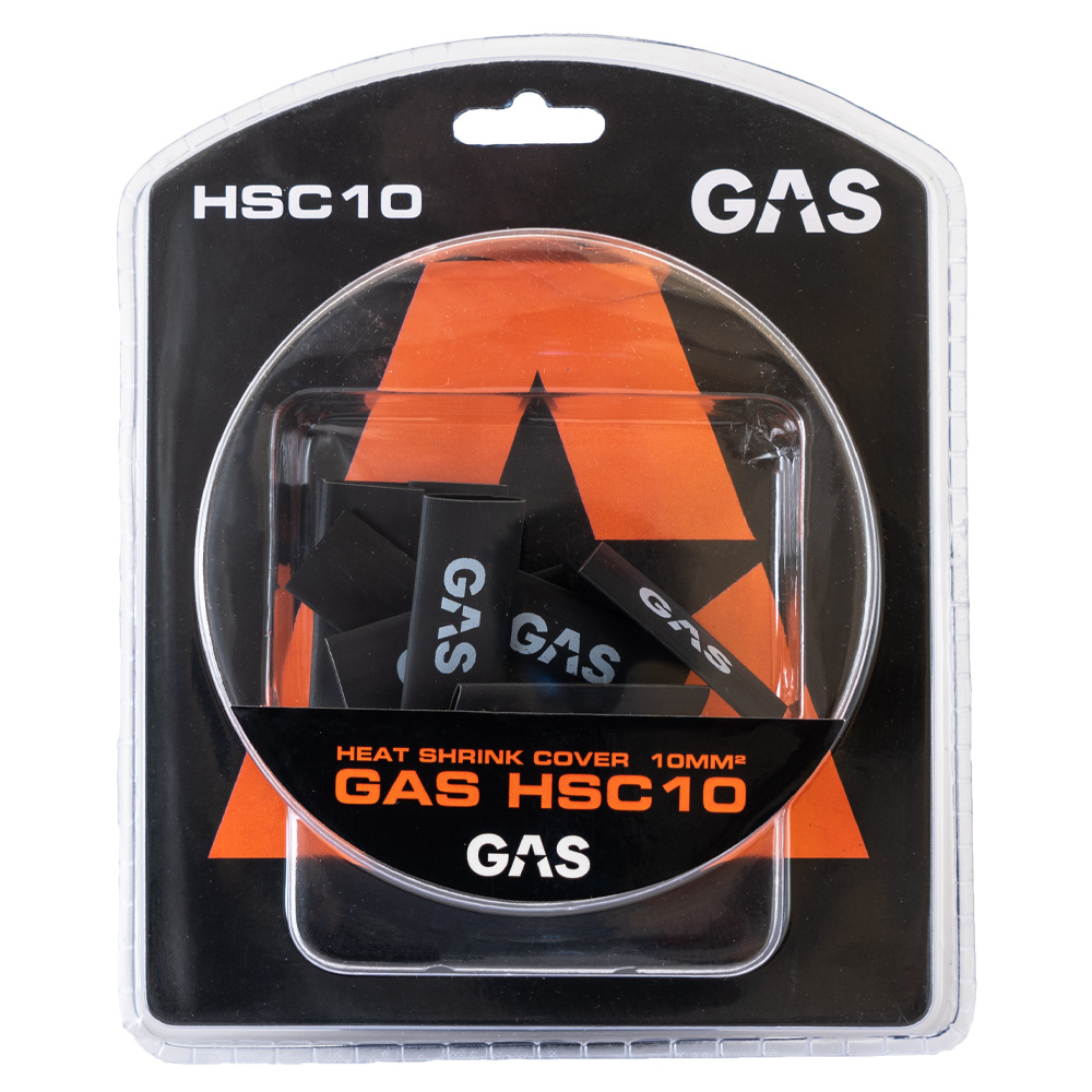 GAS 10 szt. koszulki termokurczliwej 10mm², czarna