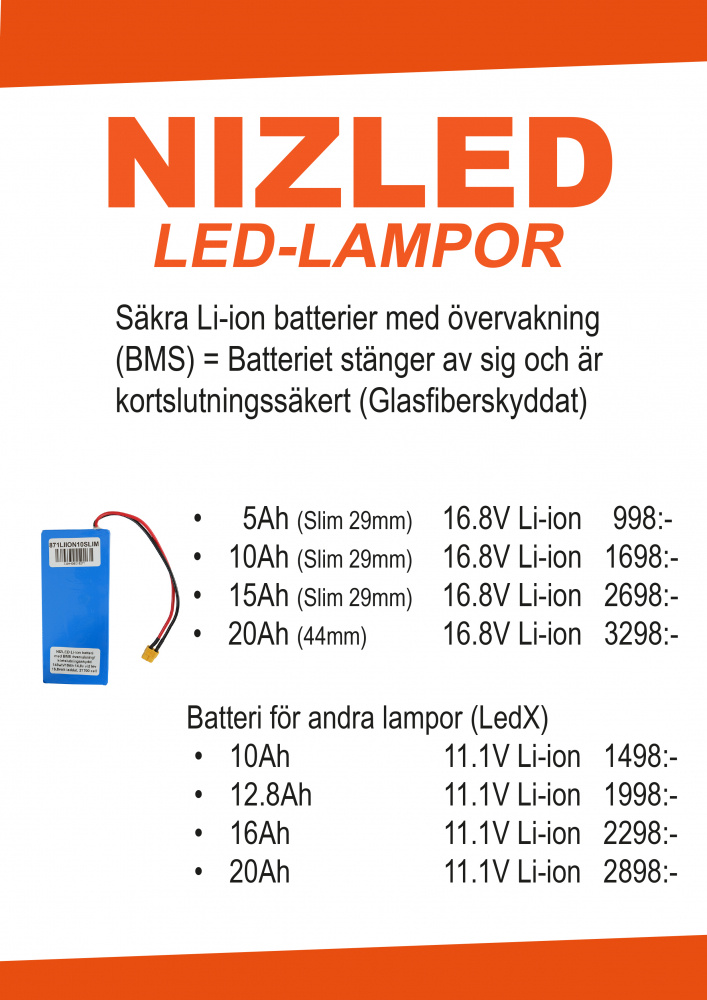 Nizled zestaw lampy do kasku bez wentylatora 2x40W do akumulatora 16,8v / pracy z mc