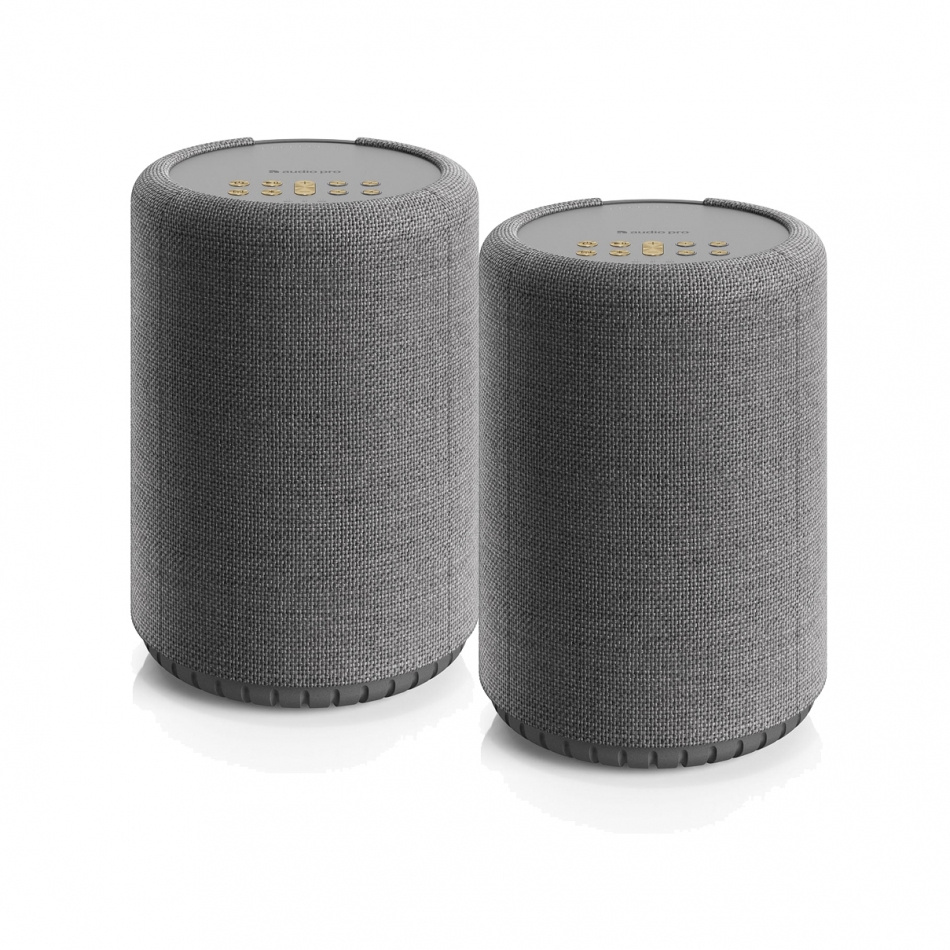 2-pack Audio Pro A10 MKII W, kompaktowy głośnik multiroom z WiFi, ciemnoszary