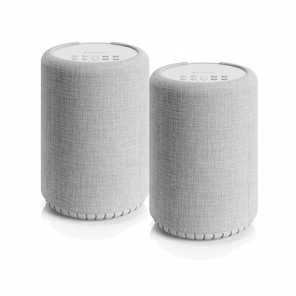 2-pack Audio Pro A10 MKII W, kompaktowy głośnik multiroom z WiFi, jasnoszary