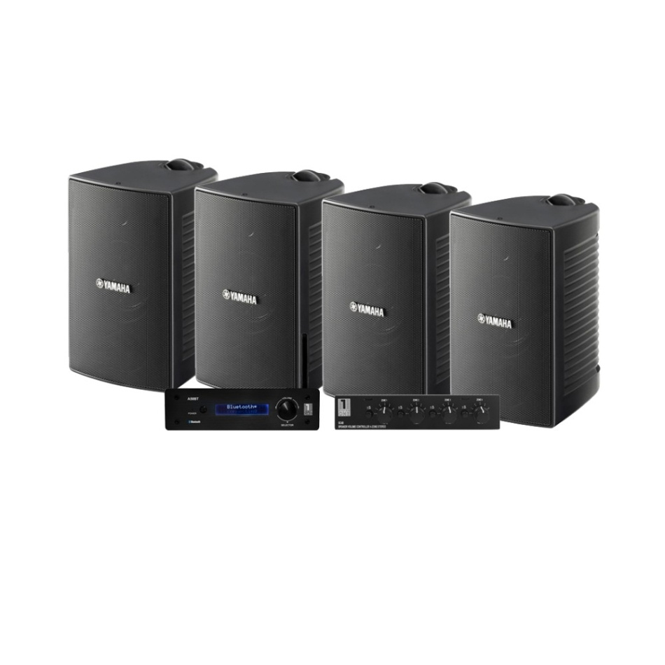 4-pakiet Yamaha NS-AW194 z System One A50BT i przełącznikiem głośnikowym, pakiet na zewnątrz