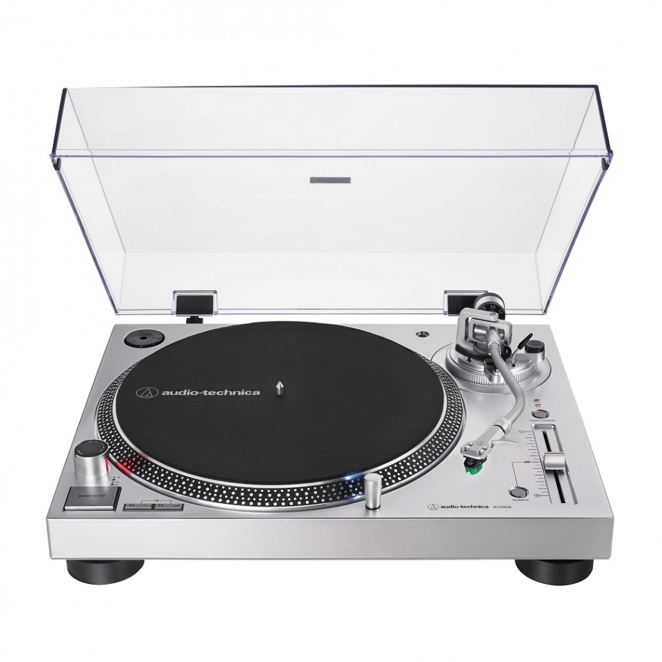 Audio Technica AT-LP120XUSB srebrny z zewnętrznym RIAA Fosi Audio Box X5