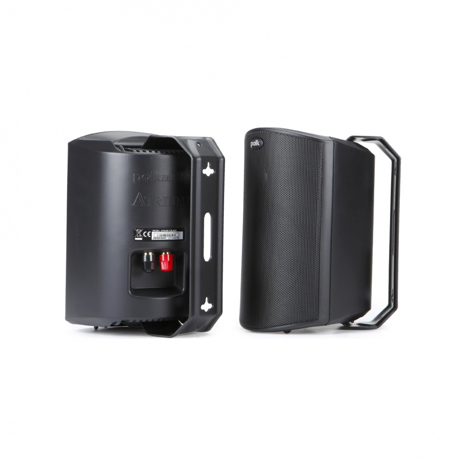 System One A50BT i Polk Audio Atrium 4 czarne głośniki zewnętrzne, pakiet stereo
