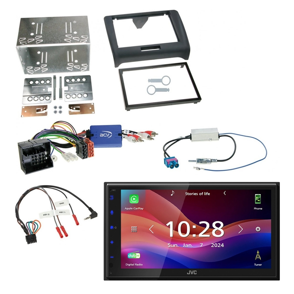 Pakiet car audio JVC KW-M695DBW do Audi TT 2006-2014