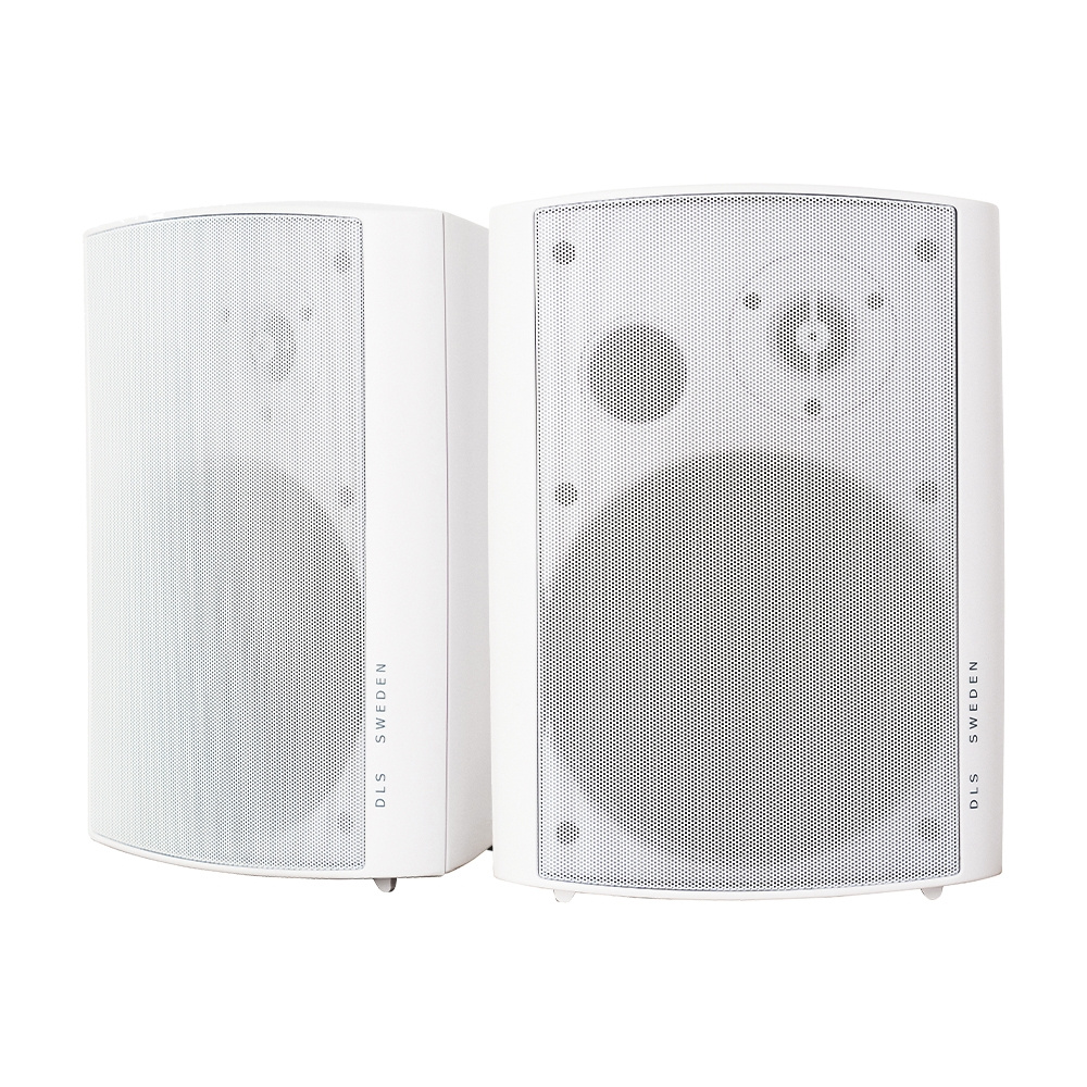 2 pary DLS MB6i w białym kolorze z Fosi Audio BT20 Max, zestaw multiroom