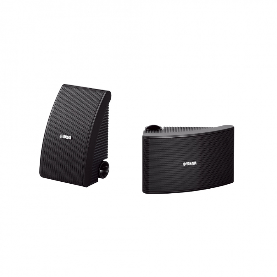 Yamaha NS-AW392 w czerni z Fosi Audio BT20A Max, zestaw na zewnątrz