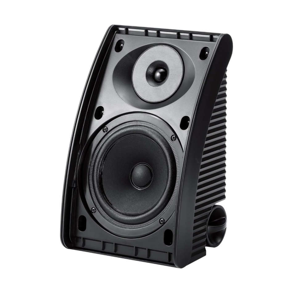 Yamaha NS-AW392 w czerni z Fosi Audio BT20A Max, zestaw na zewnątrz