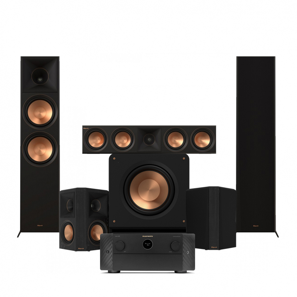 Marantz Cinema 40 i Klipsch Reference RP-8000F II 5.1 pakiet kina domowego, czarny