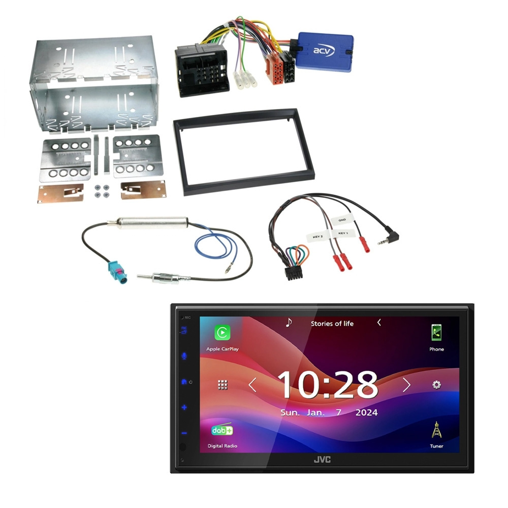 Pakiet car audio JVC KW-M695DBW do Citroen/Fiat/Peugeot/Toyota