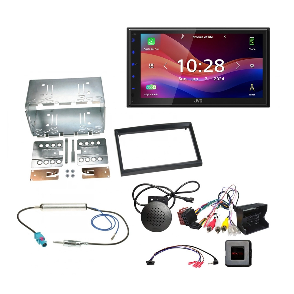 Pakiet car audio JVC KW-M695DBW do Citroen/Fiat/Peugeot