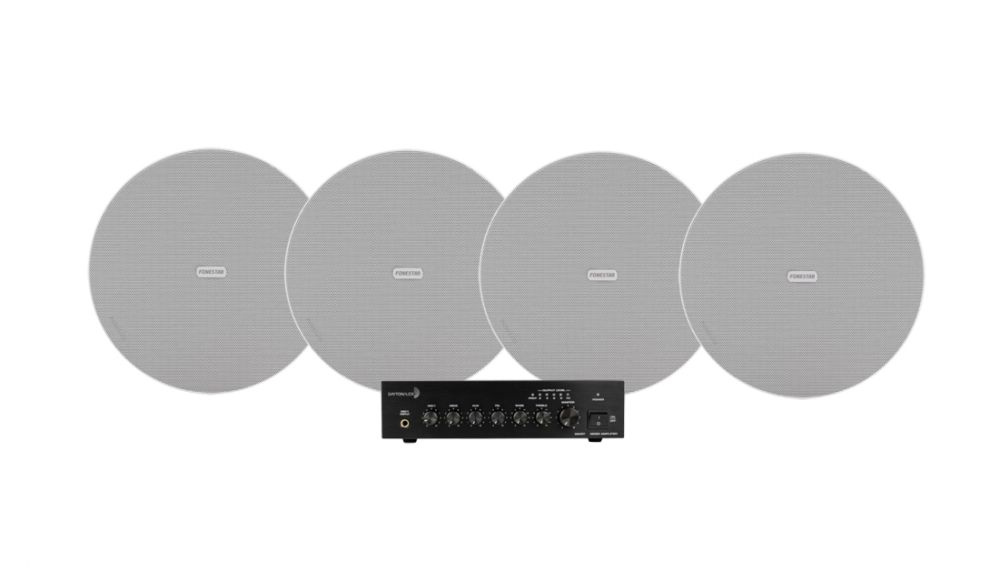 Dayton Audio DA40T z 4 szt. Fonestar Sky-8T, komercyjny zestaw 100V
