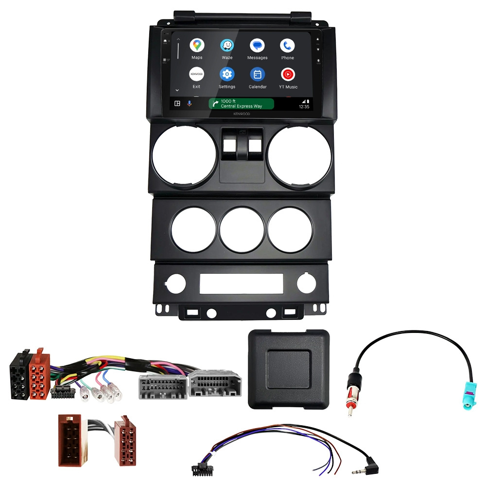 Zestaw car audio Kenwood DMX80AXS do Jeep Wrangler 2-dörrars 2007-2010