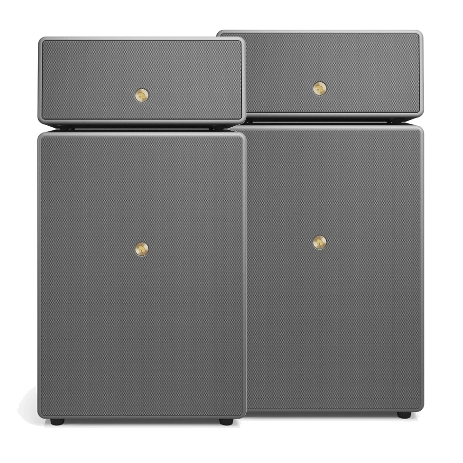 2-pack Audio Pro Drumfire II W głośniki Wi-Fi z Google Cast i AirPlay 2, szare