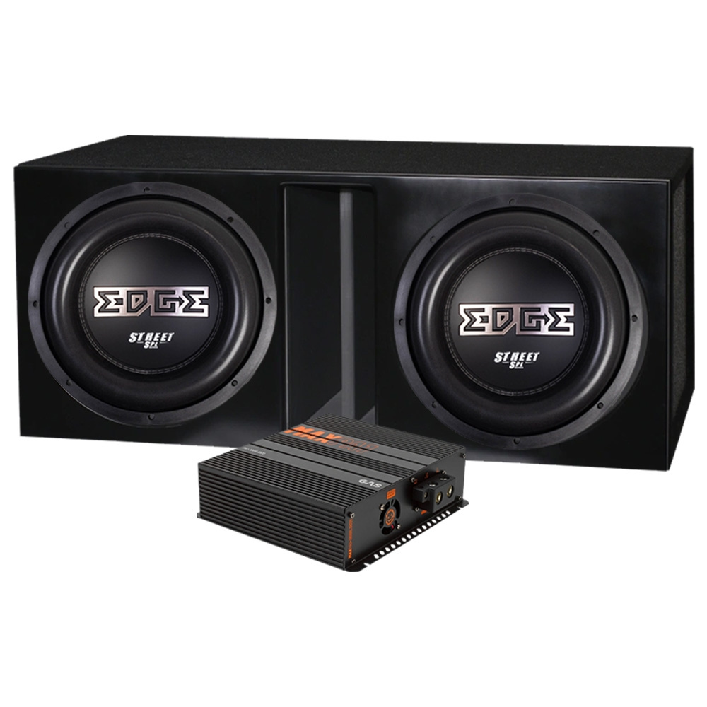 2-pack EDP122SPL-E3 w wentylowanej skrzyni z MAX PA1-3000.1DZ2, zestaw basowy 2x12