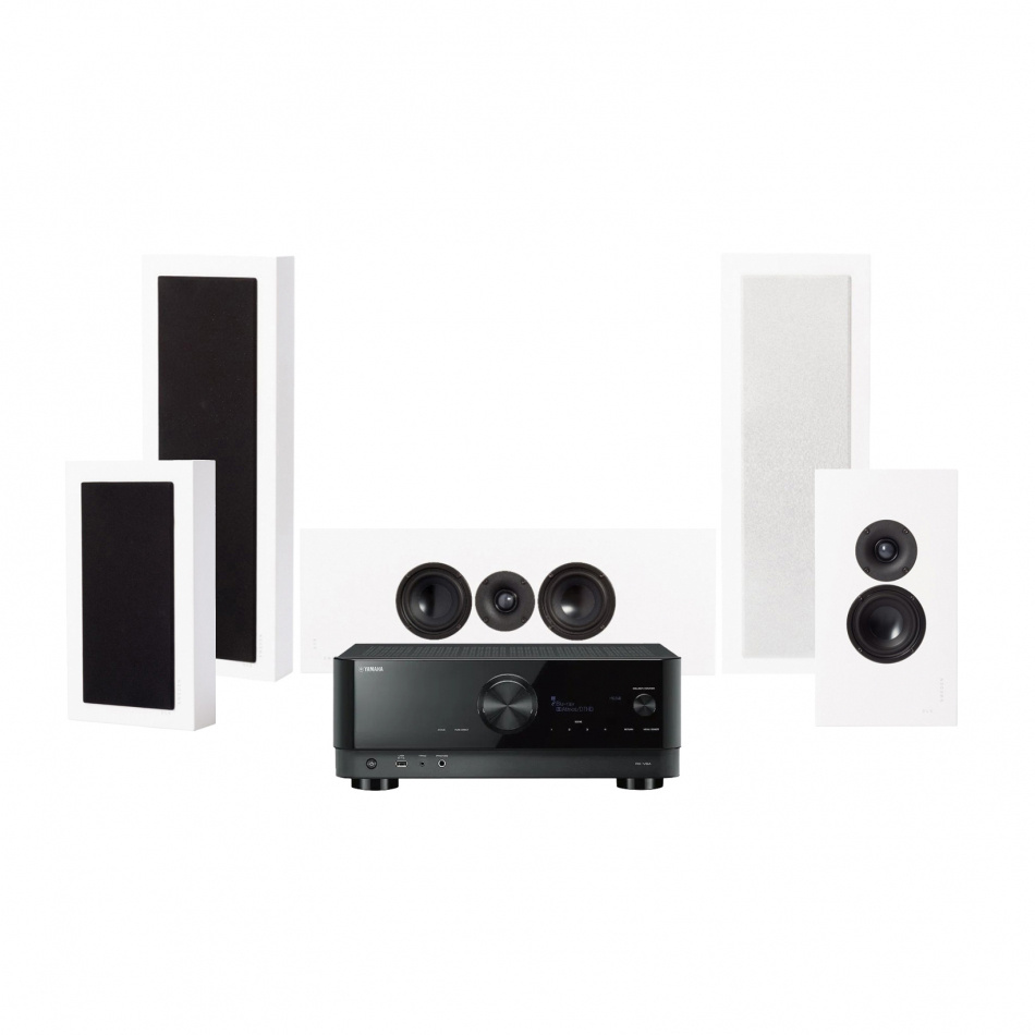 Yamaha RX-V6A & DLS Flatbox XL zestaw kina domowego 5.0, biały