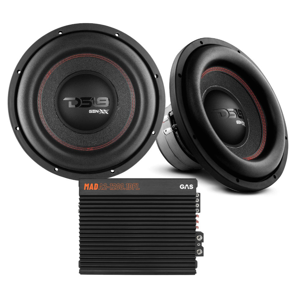 2-pak DS18 GEN-XX12.4DHE i GAS MAD A2-1200.1DFL, zestaw basowy