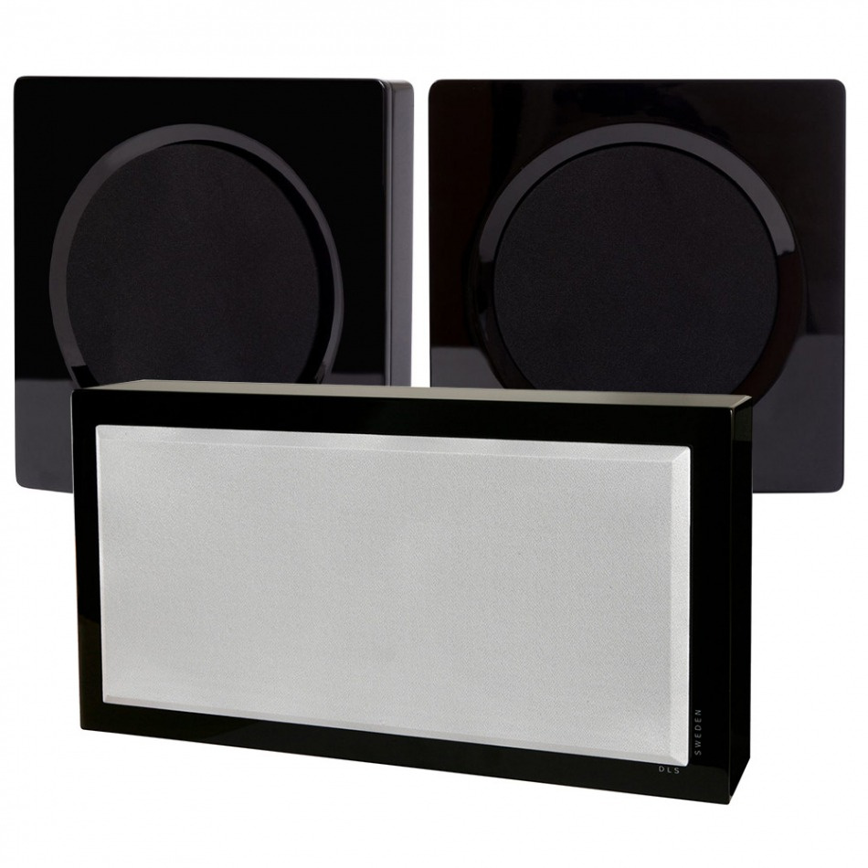DLS Flatbox D-One i Flatsub Stereo One 2.1, On-Wall czarny pianowy