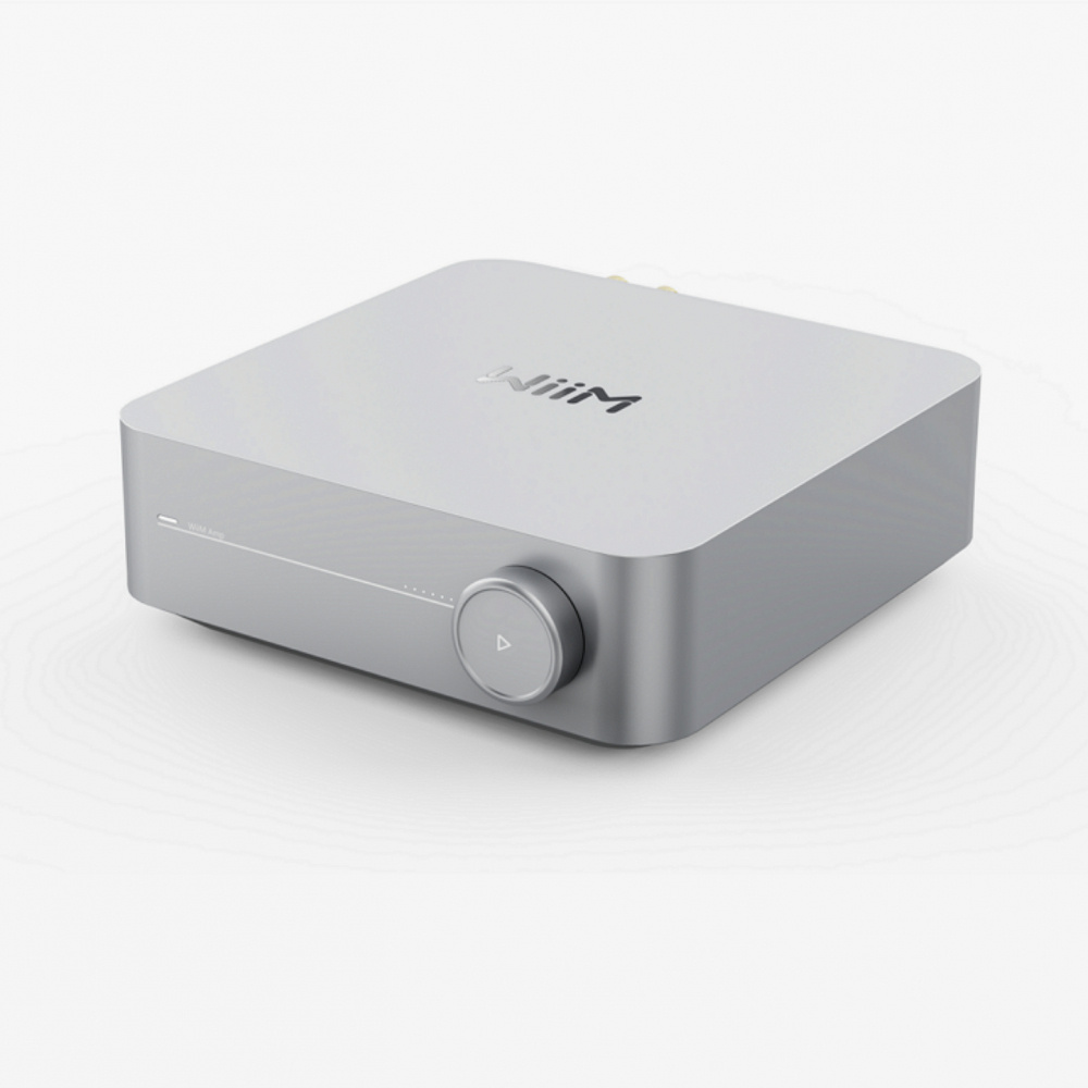 WiiM Amp i DLS Flatbox D-One, zestaw stereo 2.0, czarny/biały
