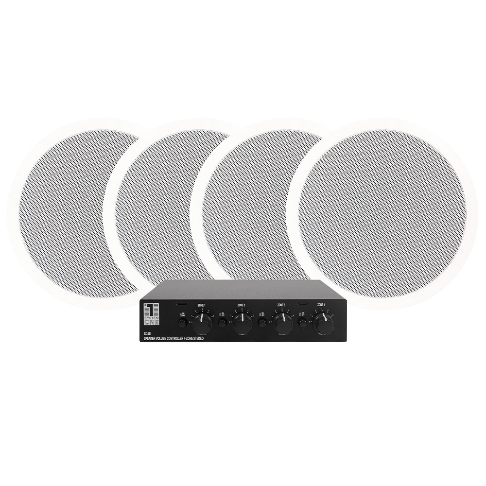 2 pary DLS IC611, 6,5” głośniki do zabudowy i System One SC4B