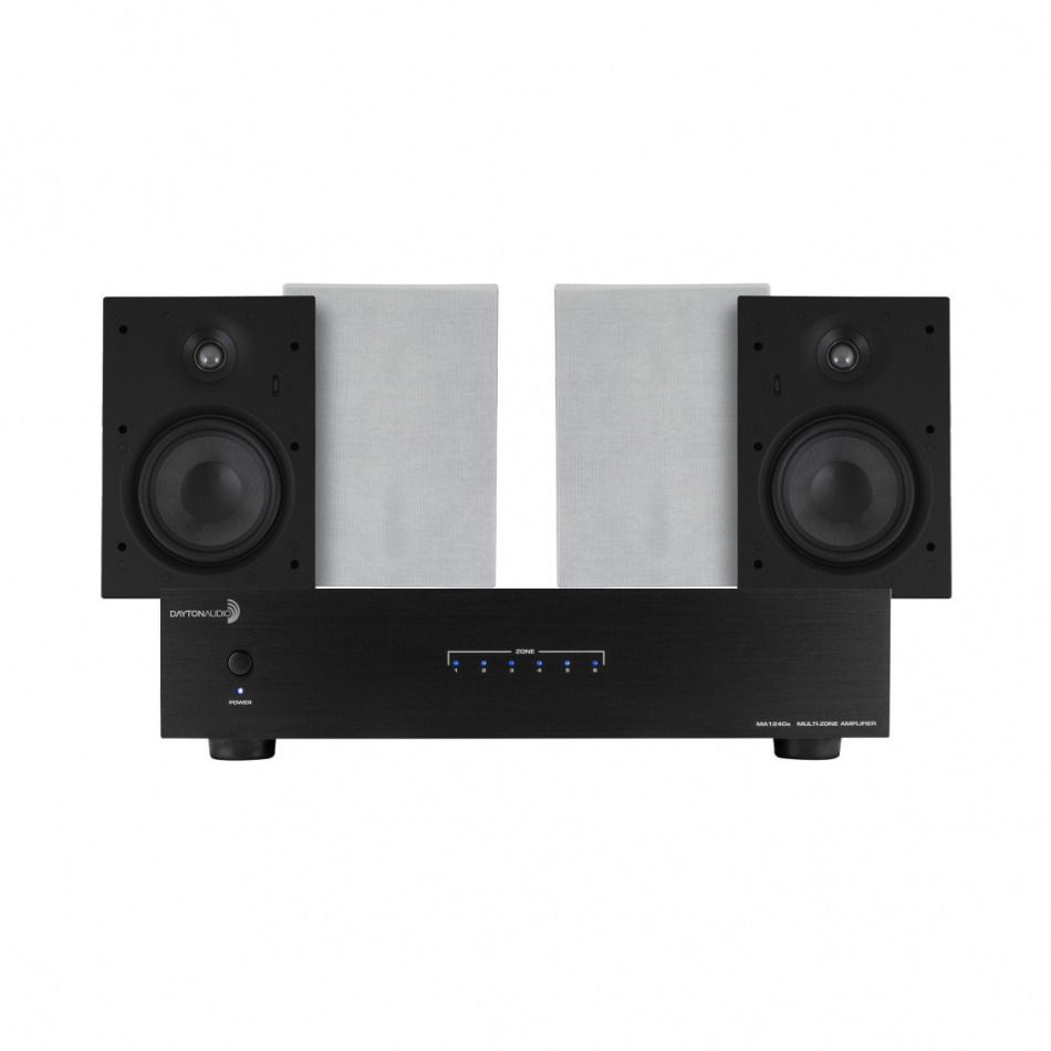 Dayton Audio MA1240 i 2 pary głośników do zabudowy System One IW690