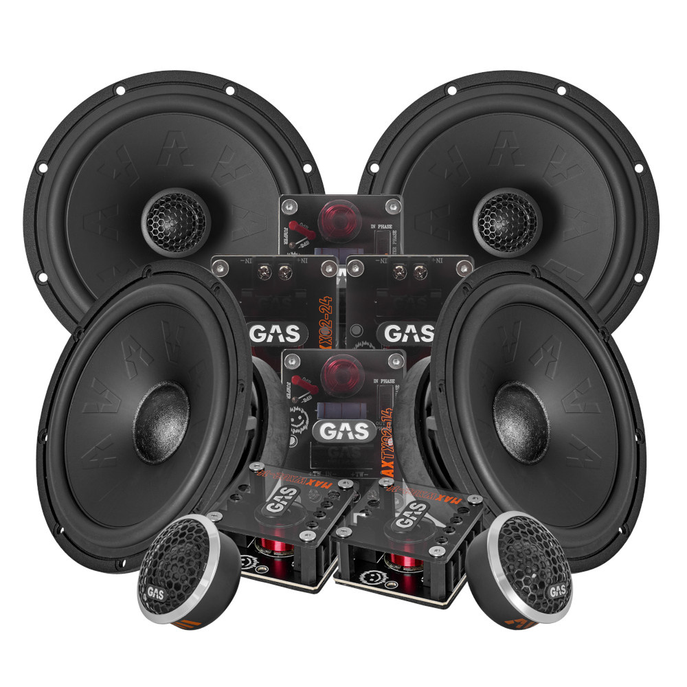 JVC KD-T922BT & zestaw przednich i tylnych głośników GAS MAX K2/X2, pakiet car audio