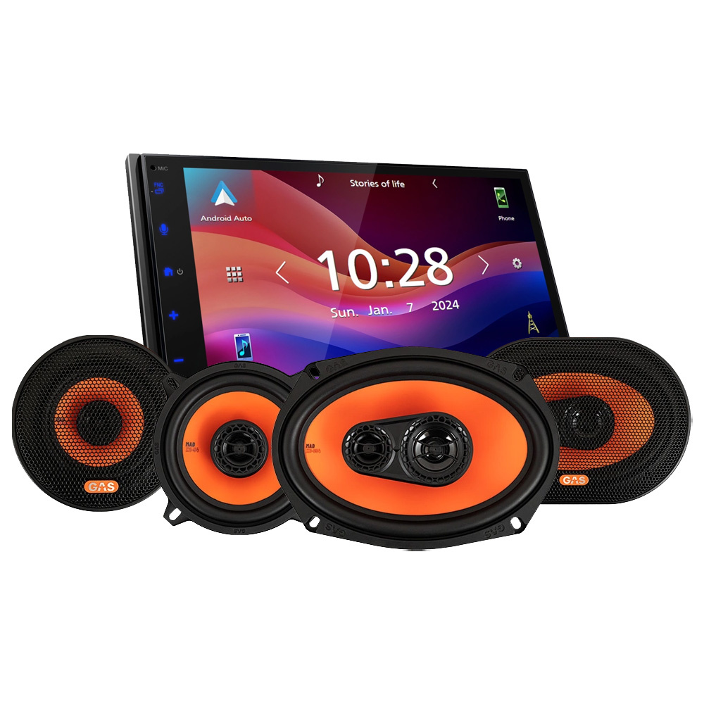 JVC KW-M593BT & głośniki GAS MAD X2, pakiet car audio